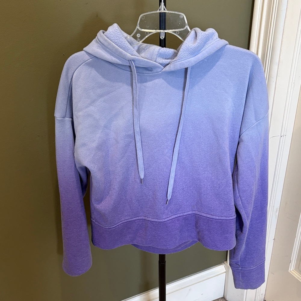 Purple Ombre Cropped Women's Hoodie